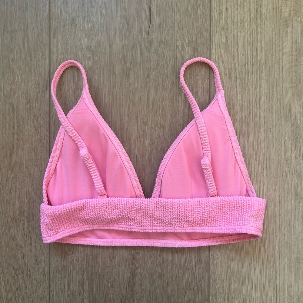 Pink Textured Bikini Top - Picture 2 of 3